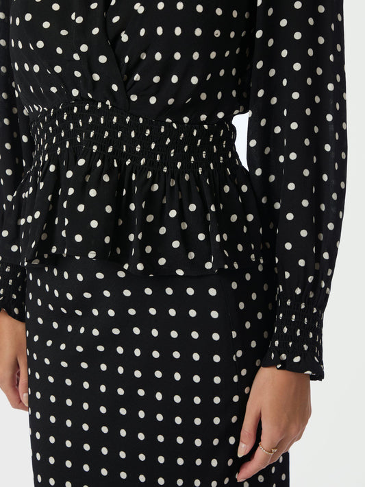 Tamona Crepe Dot Blouse
