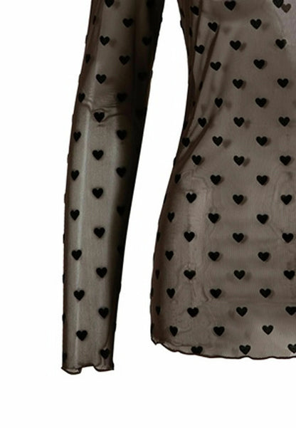 EVE MESH - Blus - brown hearts