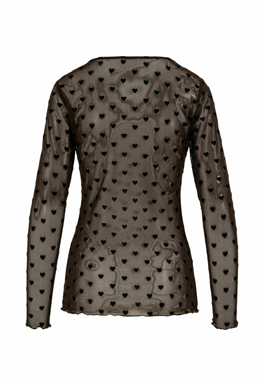 EVE MESH - Blus - brown hearts