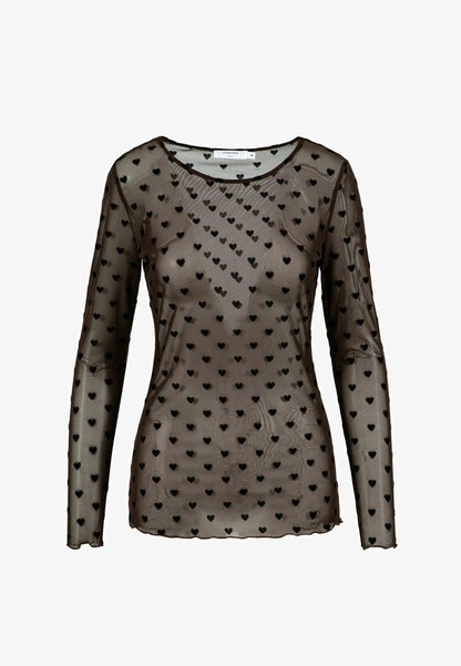 EVE MESH - Blus - brown hearts