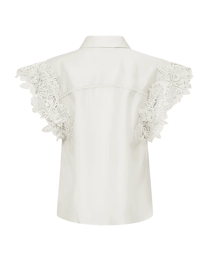 CMMOLLY - EMBROIDERED SHIRT IN WHITE
