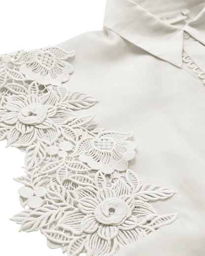 CMMOLLY - EMBROIDERED SHIRT IN WHITE