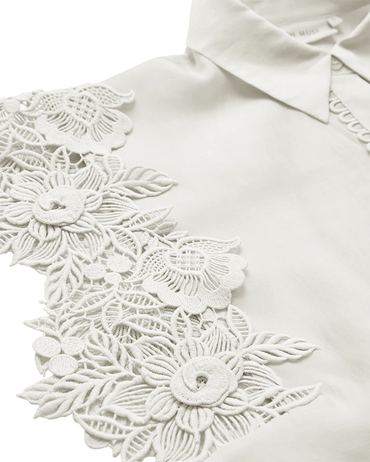 CMMOLLY - EMBROIDERED SHIRT IN WHITE