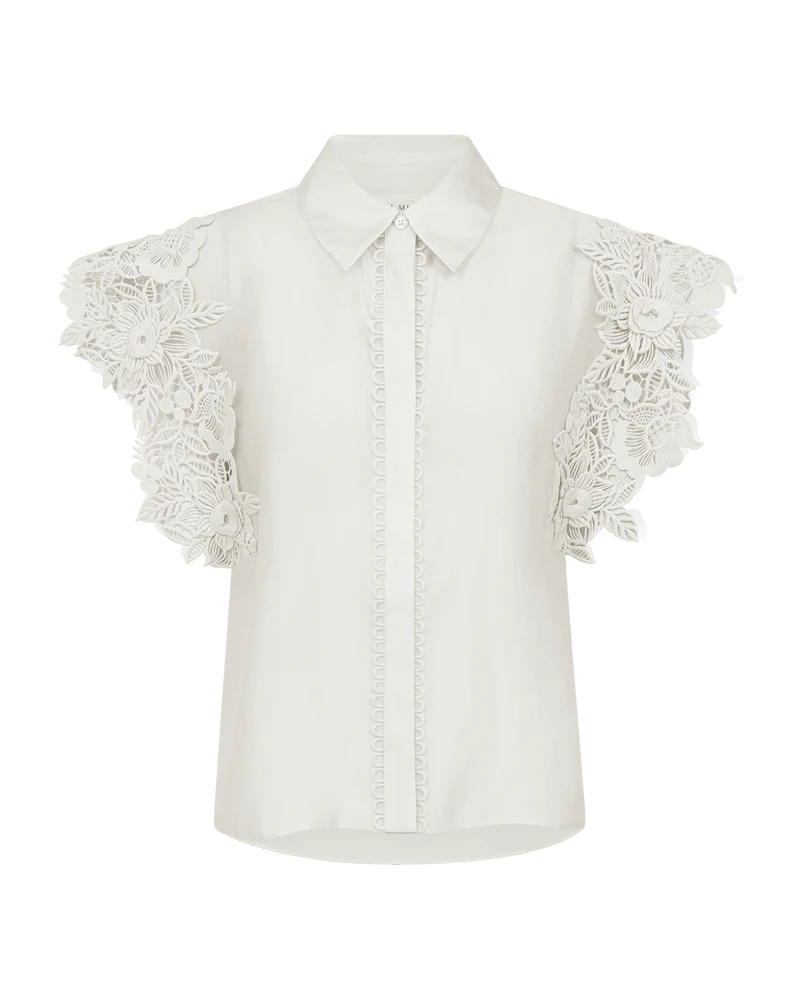 CMMOLLY - EMBROIDERED SHIRT IN WHITE