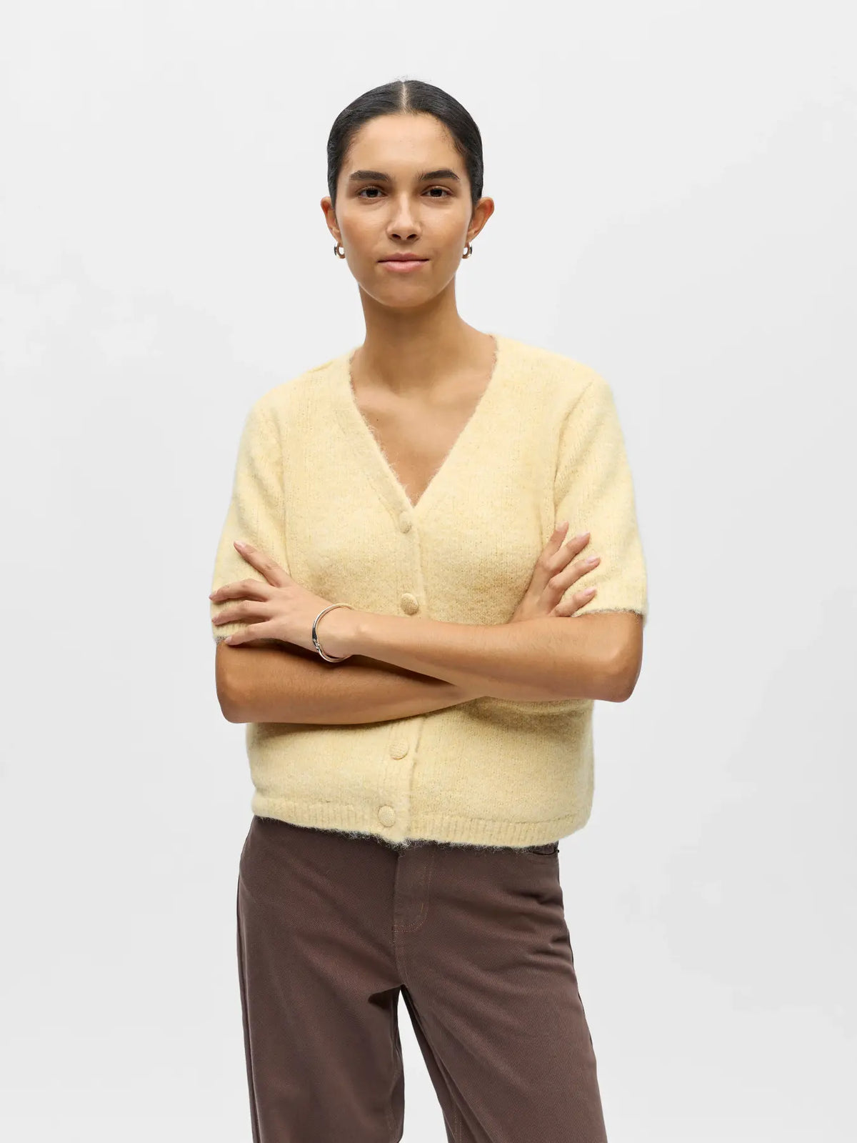OBJSAGGIA RE SS V-NECK KNIT CARDIGAN DIV